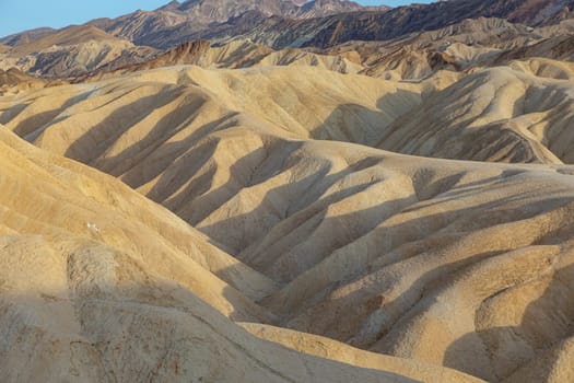 scenic view of Zabrskie point in the death valley in sunset mood, USA