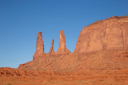 The Three Sisters rock formation, Monument Valley Navajo Tribal Park