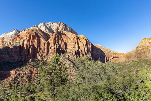 scenic mountain landscape in the zion national park, Utah, USA