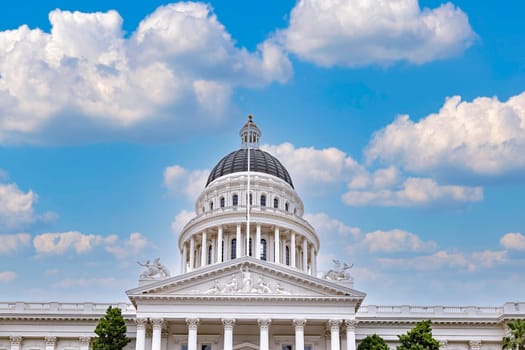 famous capitol building in Sacramento, California, USA