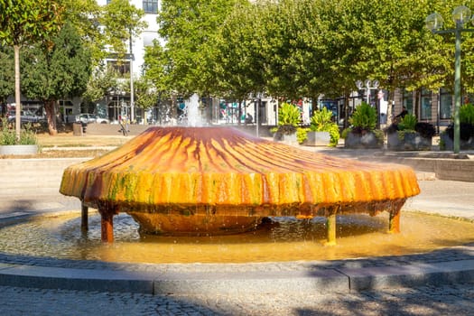 Hot springs and the Kochbrunnen - cooking fountain - in spa town Wiesbaden, Germany
