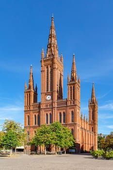 The Marktkirche (Market Church) in Wiesbaden, Germany, is a Lutheran church from the Neo-Gothic period.