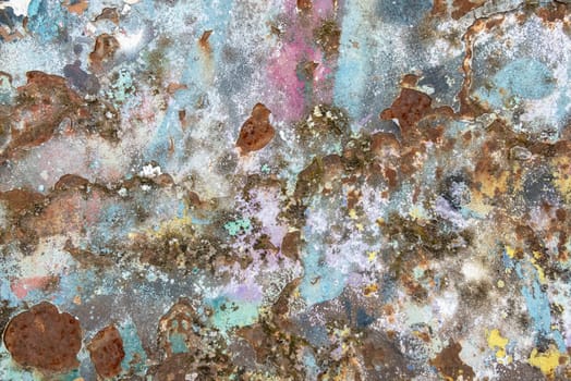pattern of old rusty metal plate with harmonic grungy colors