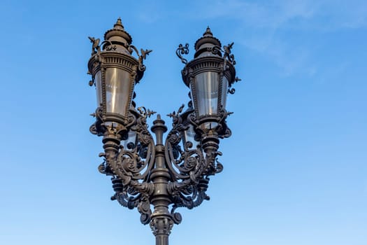 historic lantern, nowaday<s electrified, at old opera house in Frankfurt