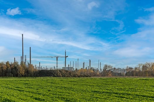 skyline of the industry complex in Frankfurt - Hoechst, Germany