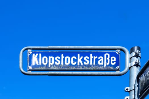 streetname Klopstockstrasse - engl: street of Klopstock - in Wiesbaden, Germany