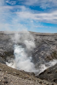 active Volcano Crater Aso Caldera in Japan