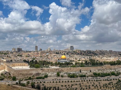 skyline of Jerusalem with al Aqsa mosque, Israel