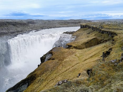 scenic Dettifoss waterfall in Iceland
