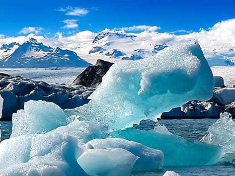 floating iceberg in Iceland in beautiful light