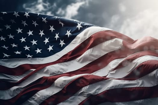 Waved flag usa wave. Patriot pride. Generate Ai