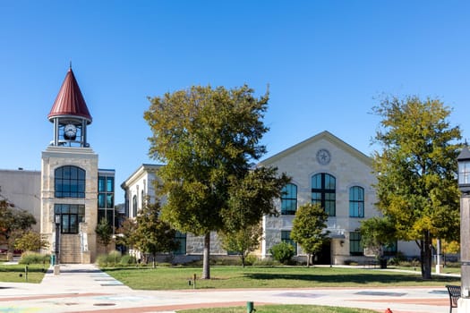 modern city hall in old western city of Kerrville, Texas, USA