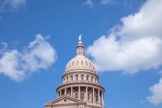 view to historic state capitol building in Austin, Texas, USA