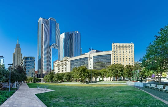 scenic skyline in late afternoon in Dallas, Texas, USA