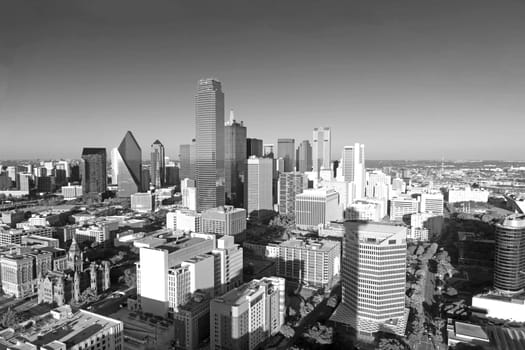 scenic skyline in late afternoon in Dallas, Texas, USA