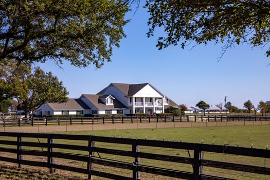 Front view of Southfork Ranch, the ranch of the tv film Dallas