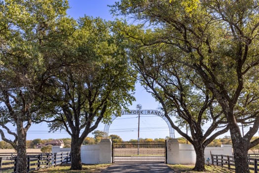 gate to the south fork ranch in Dallas, texas, USA