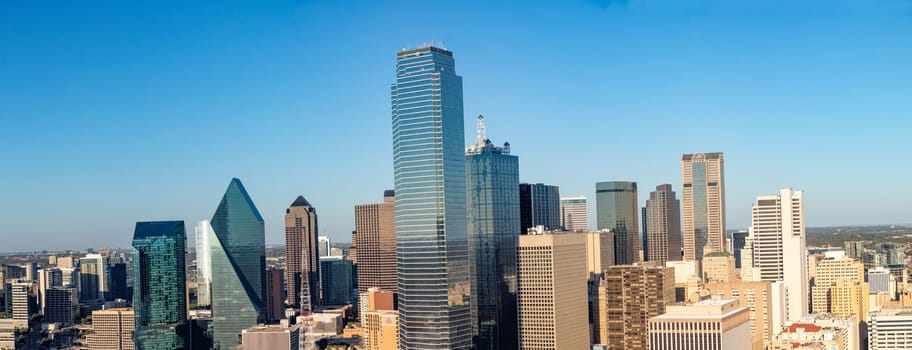 scenic skyline in late afternoon in Dallas, Texas, USA