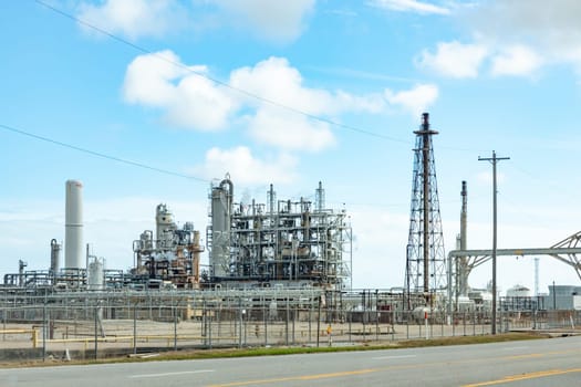 oil refinery in Texas near Galveston, USA