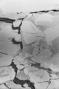 icebergs floating at the arktic polar ocean, giving a harmonic pattern