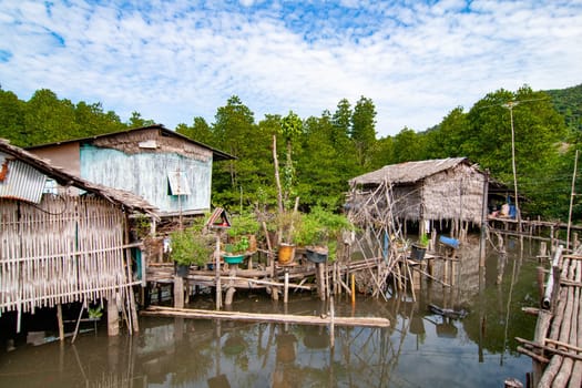 small fishiermens village at the island of  Koh Chang in Thailand