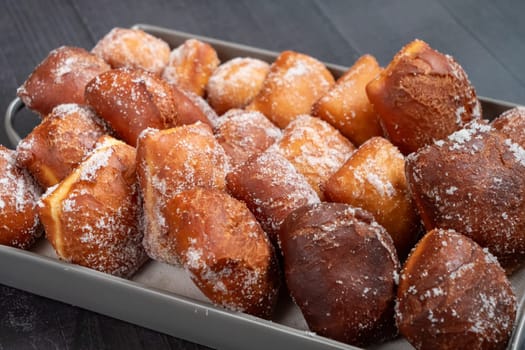a close up of dellicious homemade donuts