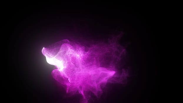 Abstract violet particles. Computer generated 3d render