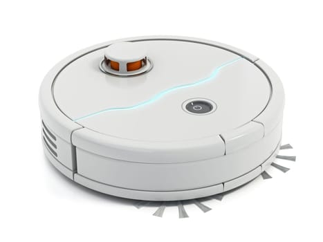 Robot vacuum cleaner isolated on white background. 3D illustration.