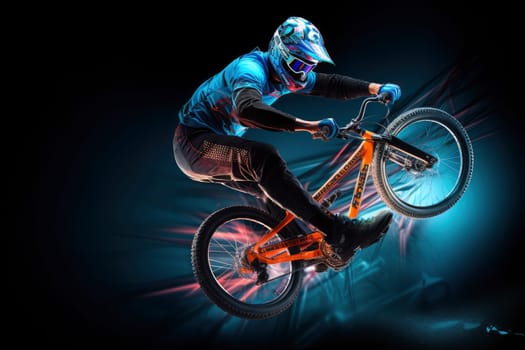 BMX Rider Performing Stunt. High quality photo