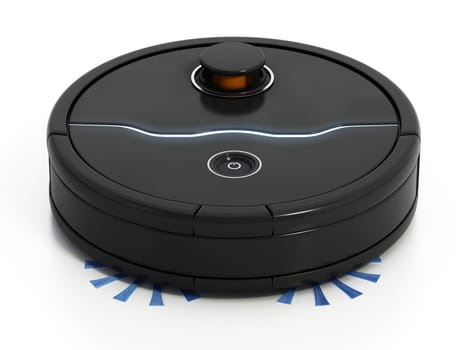 Robot vacuum cleaner isolated on white background. 3D illustration.