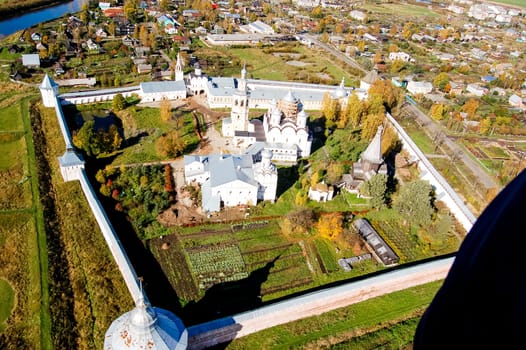 Vologda City bird's-eye view. Aerophotographing Vologda. Houses and buildings of the city.
