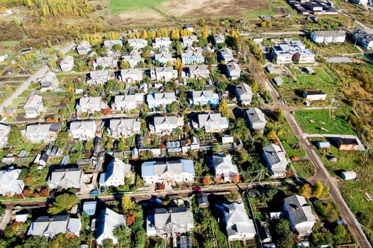 Vologda City bird's-eye view. Aerophotographing Vologda. Houses and buildings of the city.