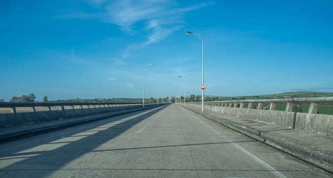 Barragem do Caia road, Campo Maior, Alentejo, Portugal. Long format