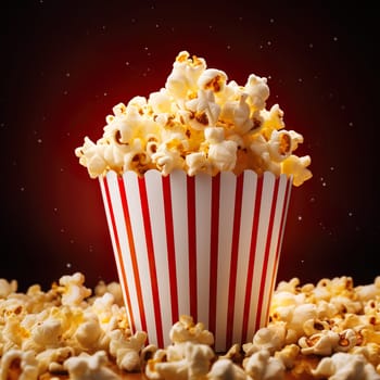 Delicious popcorn for a movie night generated by artificial intelligence