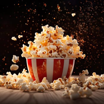 Delicious popcorn for a movie night generated by artificial intelligence