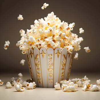 Delicious popcorn for a movie night generated by artificial intelligence