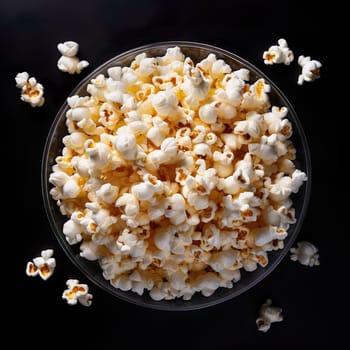 Delicious popcorn for a movie night generated by artificial intelligence