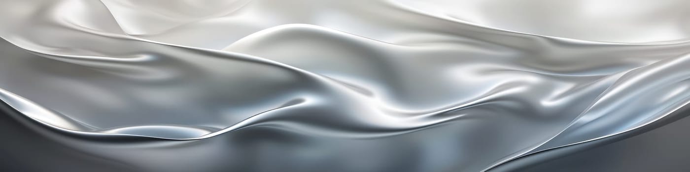 Grey silver smooth waves abstract minimal background. Generative AI design