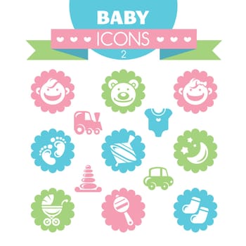 collection of universal baby icons, eps8 vector illustration