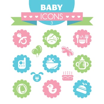 collection of universal baby icons, eps8 vector illustration