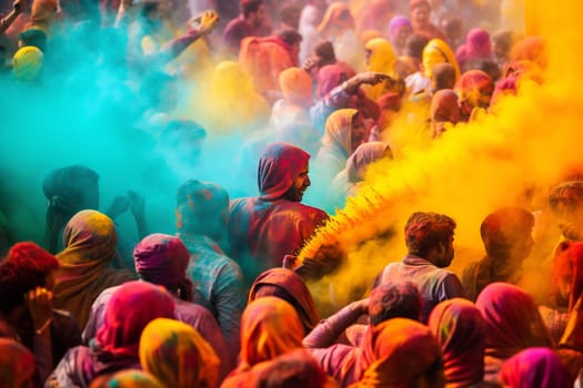 Persons with a enjoying Holi festivities.