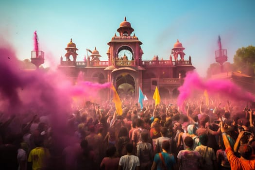 Persons with a enjoying Holi festivities.