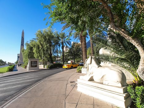 Las Vegas, USA - 15 July 2013: Walking in Las Vegas. City streets. Commercial and private buildings. Street life.