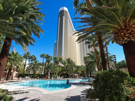 Las Vegas, USA - 15 July 2013: Walking in Las Vegas. City streets. Commercial and private buildings. Street life.