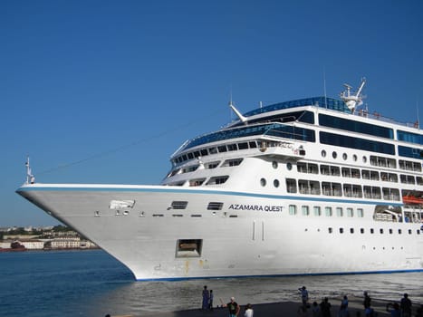 New Orleans, USA - June 23, 2011: Azamara Quest, tourist liner in the port. Big tourist ship