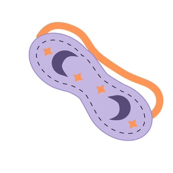 cartoon sleeping mask with moon and star. Vector illustration isolated.