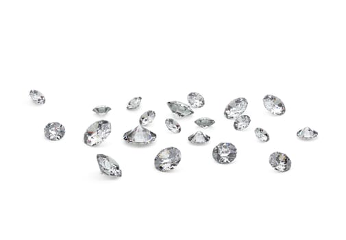 Expensive cut diamond with high quality on white background