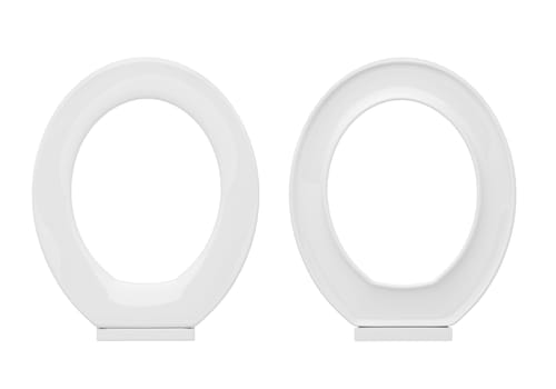 White lid for toilet seat isolated on white background
