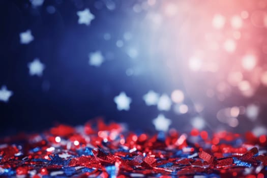 Patriotic stars glitter. National day american. Generate Ai