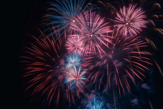 Festival fireworks. Event golden explosion. Generate Ai